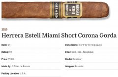 2020雪茄排名第24 Herrera Esteli Miami Short Corona Gorda